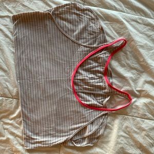 Lululemon Pink White Stripe Tank Loose Fit